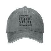 Galagro That's What I Do Build Stuff Hat gray front logo for everyday casual style.