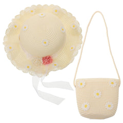 GALPADA daisy straw hat front view, sunny day ready.