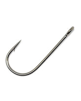 Gamakatsu 10010 Siwash hook closeup with sharp point and nickel finish