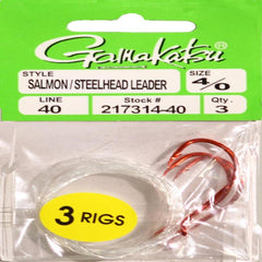Gamakatsu 217314-40 salmon/steelhead leader hook in red, ideal for reliable leader setups in big fish fights