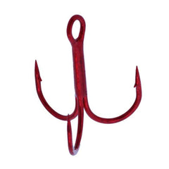 Gamakatsu 47308.5 round-bend treble hook in red, ideal for quick lure replacement and secure grip.