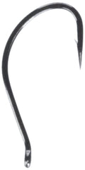 Close-up of Gamakatsu 50408 hook showing conical point in black finish