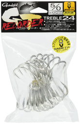 Gamakatsu 67064 triple hook treble No. 6/0 shows robust 7x wire construction