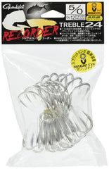 Gamakatsu 67064 triple hook treble No. 6/0 shows robust 7x wire construction
