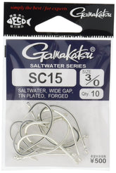 Gamakatsu 67703 SC15 No. 3/0 fly hooks - silver - 10-pack - front view