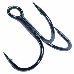 Gamakatsu treble short shank hook in black, reliable hookups and durability