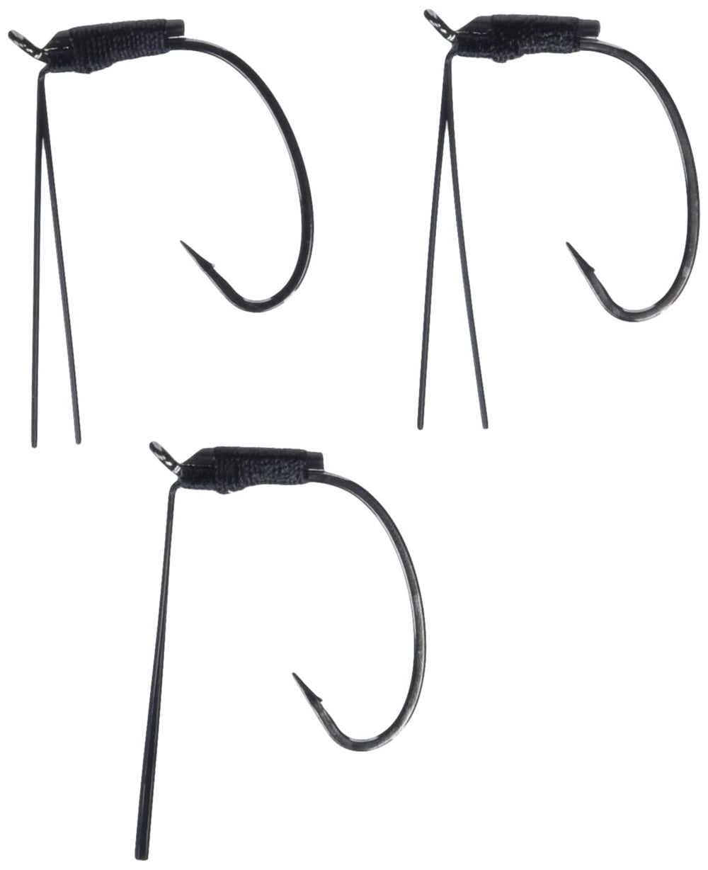 Gamakatsu Wicked Wacky Hook black size 1-0 with a sharp point for quick hook sets.