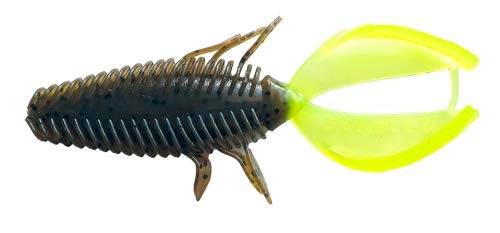Gambler Lures FO5228 Stinger Green Pumpkin Chartreuse attracts bass during casting