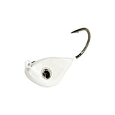Game On Lures Rock Bottom Jigs 1.5 oz white body boosts bottom fishing performance.
