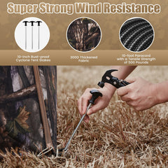 Garden Tailor hunting blind windproof structure and robust 300D fabric withstand windy days.