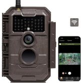 GardePro E6 trail camera setup view shows compact design and Wi-Fi readiness for easy monitoring.