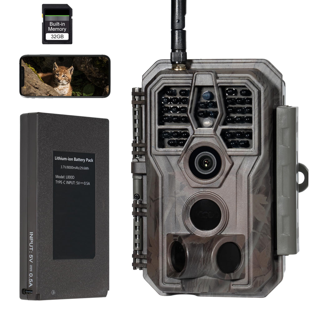 GardePro E8PMB trail camera front view for rugged outdoor scouting.