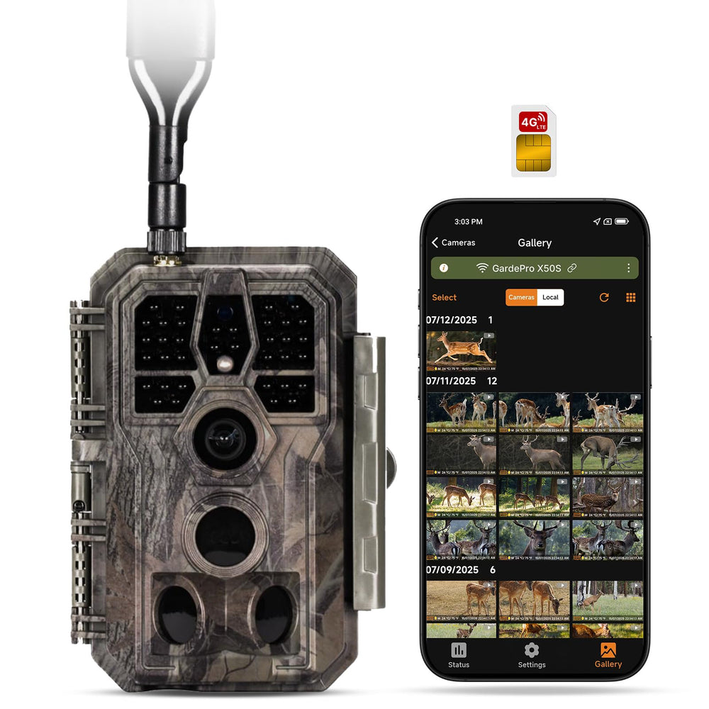 GardePro X50S front view trail camera ready for wildlife monitoring