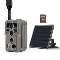 GardePro X66 Pro camera with SP350 solar panel providing continuous power for remote setups