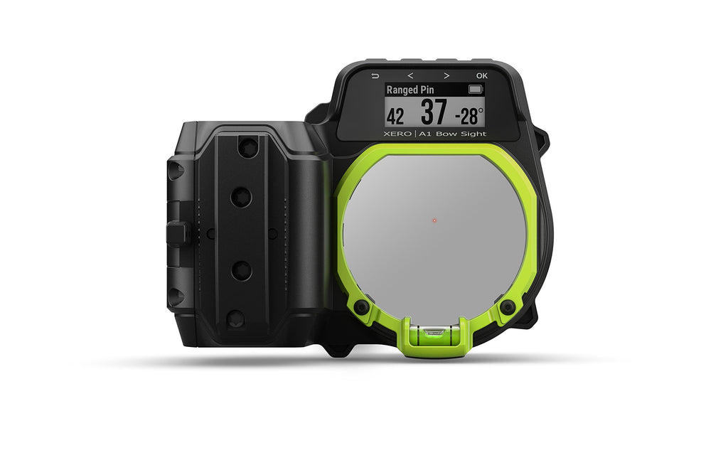Garmin Xero A1 bow sight left-handed overview with compact digital range finder for fast shots