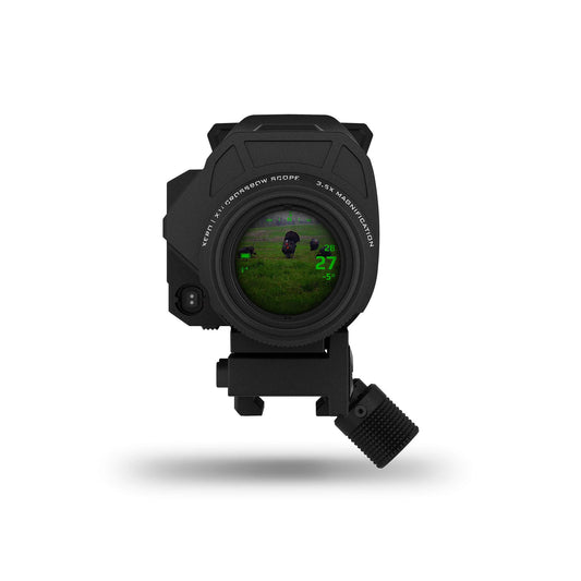 Auto-ranging 3.5X magnification crossbow scope