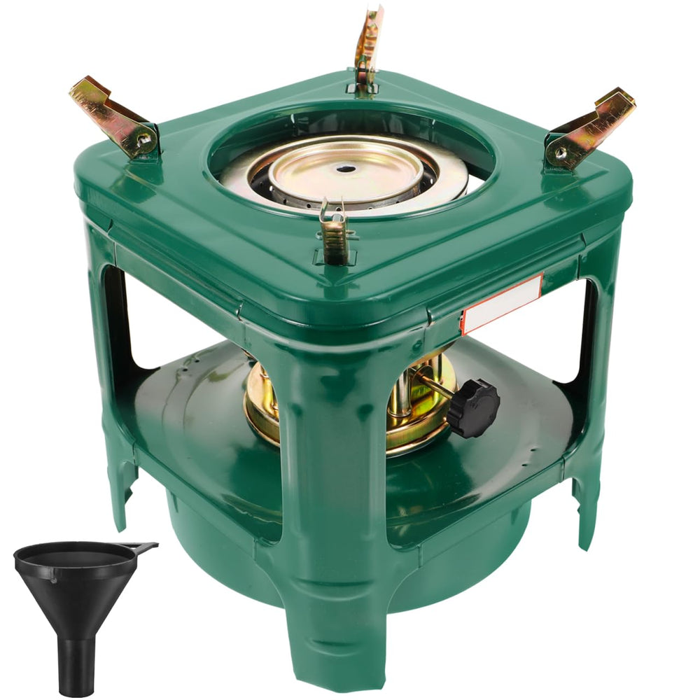 Garneck portable kerosene stove shown for easy backpacking and camping meals.