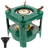 Garneck portable kerosene stove shown for easy backpacking and camping meals.