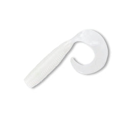Gary Yamamoto 5-inch Single Tail Grub, cream white, curling tail action for strikes