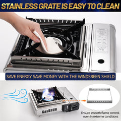 GasBRUH stainless steel camp stove is durable and easy to clean.