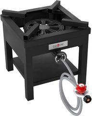 GasOne B-5350A burner showing stable construction for outdoor cooking