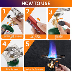 GASPOWOR compact stove folded-base emphasizes portability and stability.