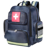 gatyclallaty first-aid backpack large navy, front view, with ample storage for essential medical gear.