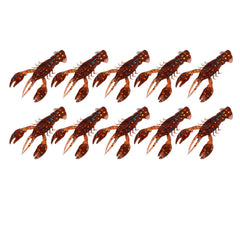 Gavigain brown crawdad lure front view with realistic shrimp shape for bass
