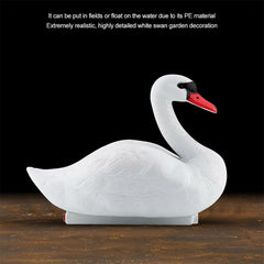 Gavigain white swan decoy enhances outdoor garden décor with elegant charm