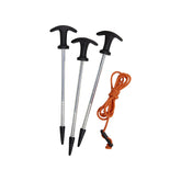 Gazelle Tents all-terrain stakes with serrated tips for secure anchoring in any soil.