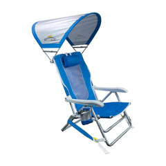 GCI Outdoor SunShade backpack beach chair ready for easy transport and hands-free adventures.