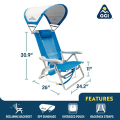 GCI Outdoor SunShade four-position recline lets you customize comfort by the water.
