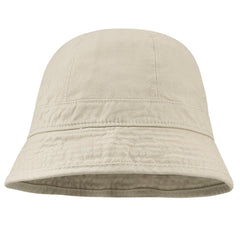 Front view of Clakllie GD69 Beige washed cotton bucket hat
