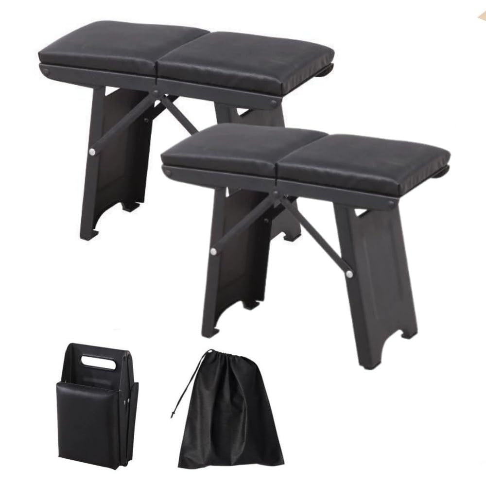 GDCARSL portable folding stool with soft seat for comfortable outdoor sitting