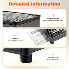 GDIFLS BBQ net accessory supports even grilling