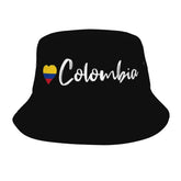 GDUUASB Colombia flag bucket hat on a sunny beach for sun protection