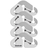 GEAR AID Guyline Tensioner closeup showing lightweight aluminum construction for quick setup.