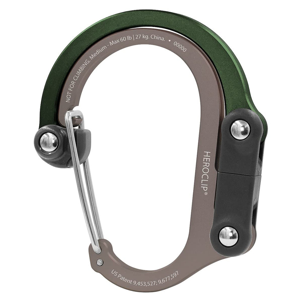 GEAR AID HEROCLIP Medium hangs a backpack from a tree for hands-free organization.