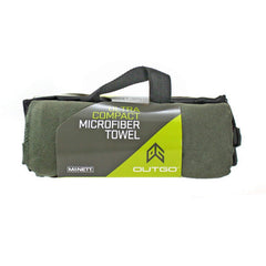 GEAR AID Quick Dry Microfiber Towel in OD Green drying quickly after a swim