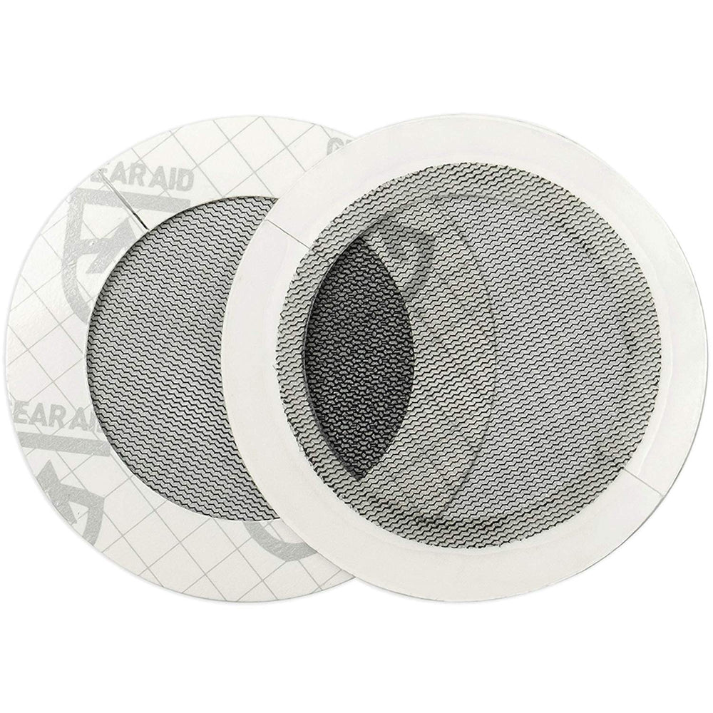 Gear Aid Tenacious Tape Mesh Patch 3-inch round repairing a torn bug screen without heat