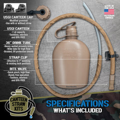 Gearhandle 36-inch drink tube with braided sleeve prevents kinks and UV exposure.