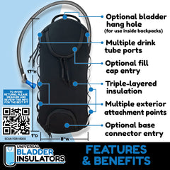 Gearhandle sleeve with back hang hole demonstrates secure hanging inside backpacks.