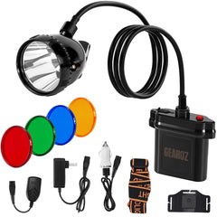 GearOZ 10W LED headlamp delivers 500 lumens for crisp night visibility.