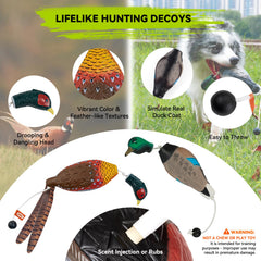 GearOZ Duck & Pheasant Dummy Bumper close-up shows lifelike body details.