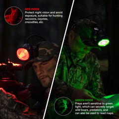 GearOZ red filter preserves night vision while approaching prey.