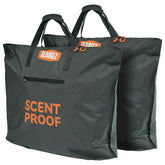 GearOZ scent-proof hunting bag open to show dry odor-control storage for trips.