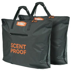 GearOZ scent-proof hunting bag open to show dry odor-control storage for trips.