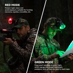 GearOZ waterproof aluminum headlamp for rugged outdoor use in rain.