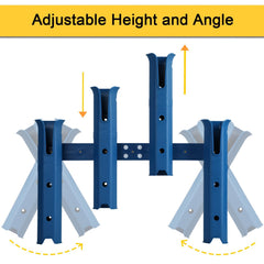 Adjustable height and angle mechanism of GearTrust rod holder