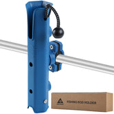 GearTrust pole mount fishing rod holder attached to a bicycle in navy blue
